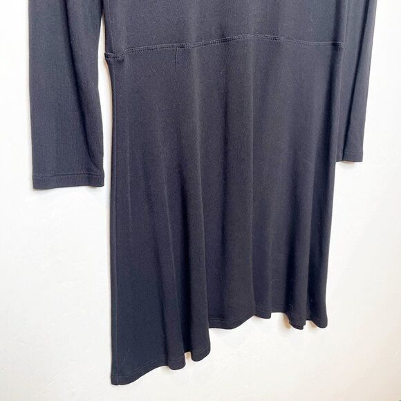 Amour Vert Button Back Long Sleeve Swing Dress Modal Blend in Black Women's S - Picture 3 of 5